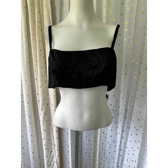 By Anthropologie NWT Gathered Elastic Back Adjustable Straps Satin Micro Bra L - Picture 4 of 8